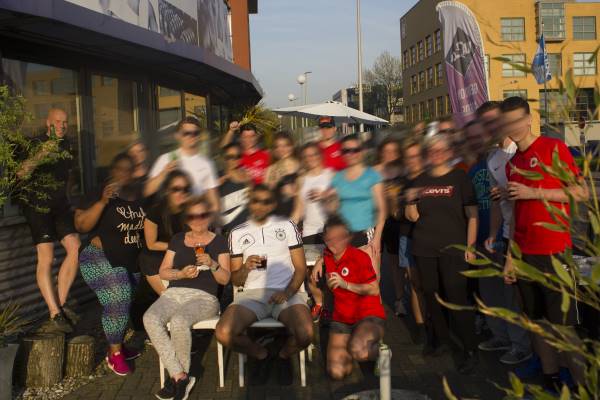 Studenten hardlopen Training Hogeschool